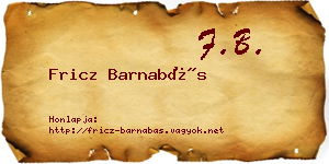 Fricz Barnabás névjegykártya