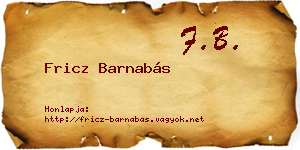 Fricz Barnabás névjegykártya