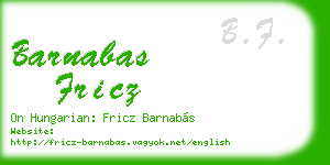 barnabas fricz business card