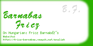 barnabas fricz business card